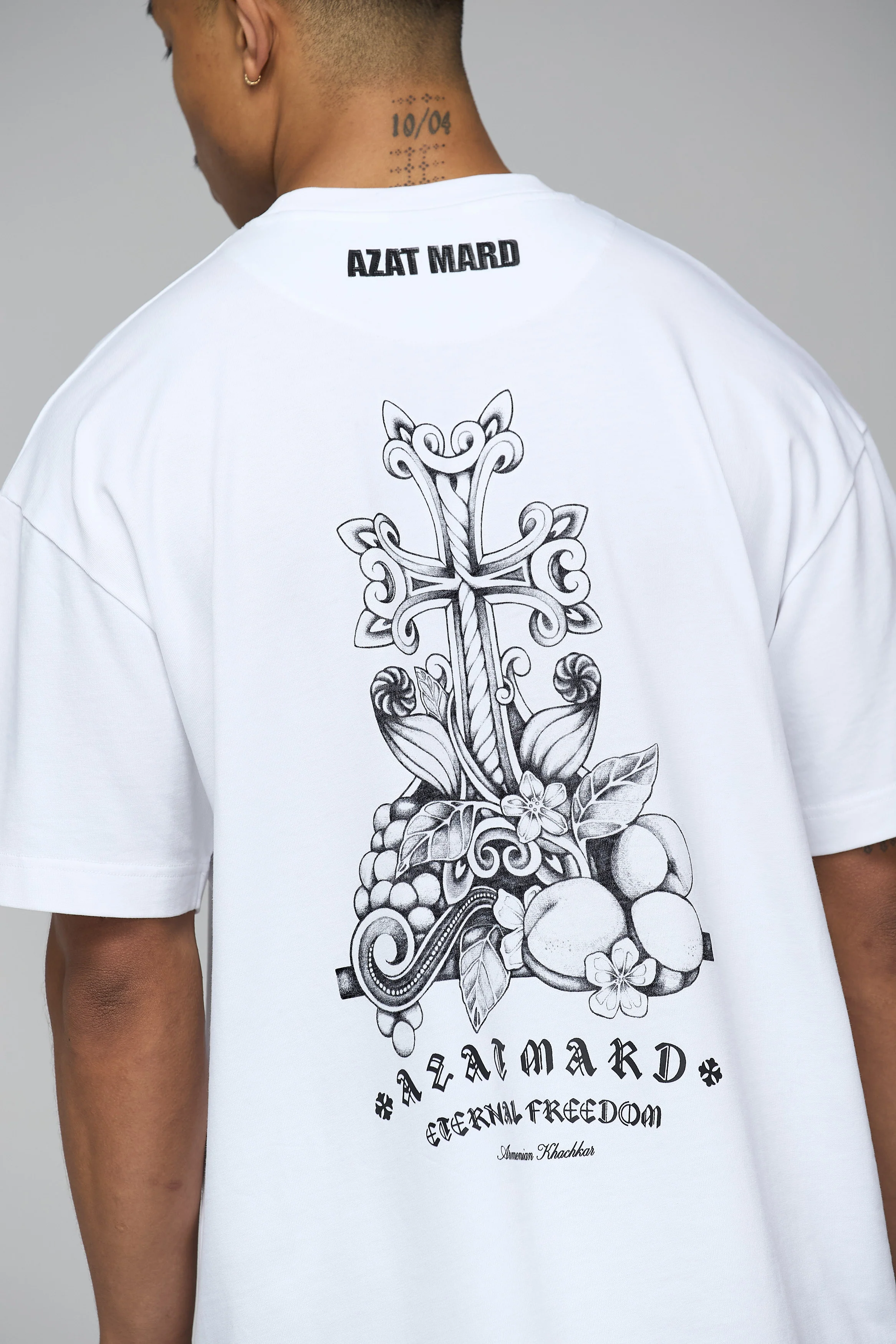 ARMENIAN KHACHKAR WHITE T-SHIRT - Image 3
