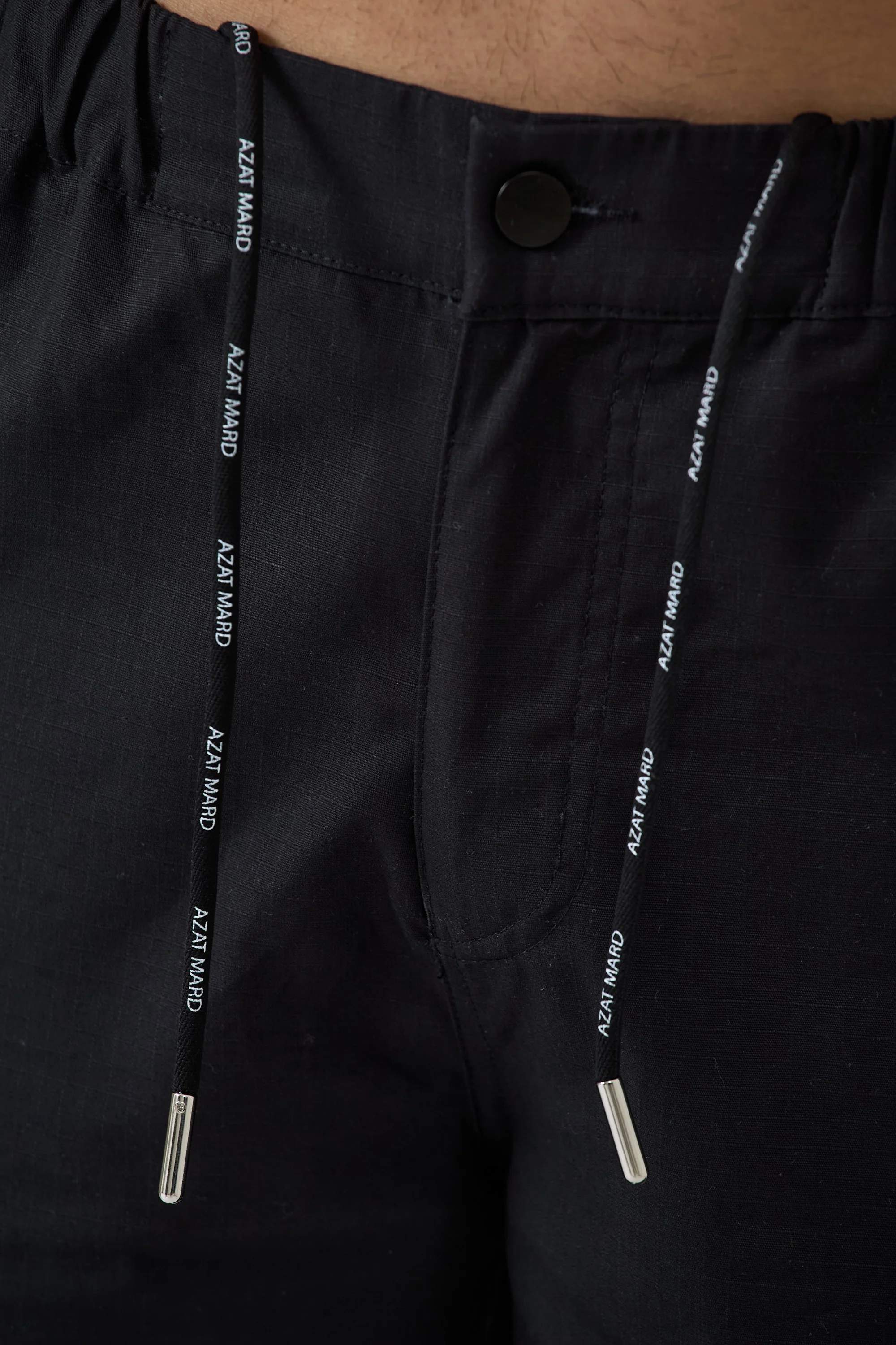 BLACK STRAIGHT LEG RIPSTOP PANTS - Image 6