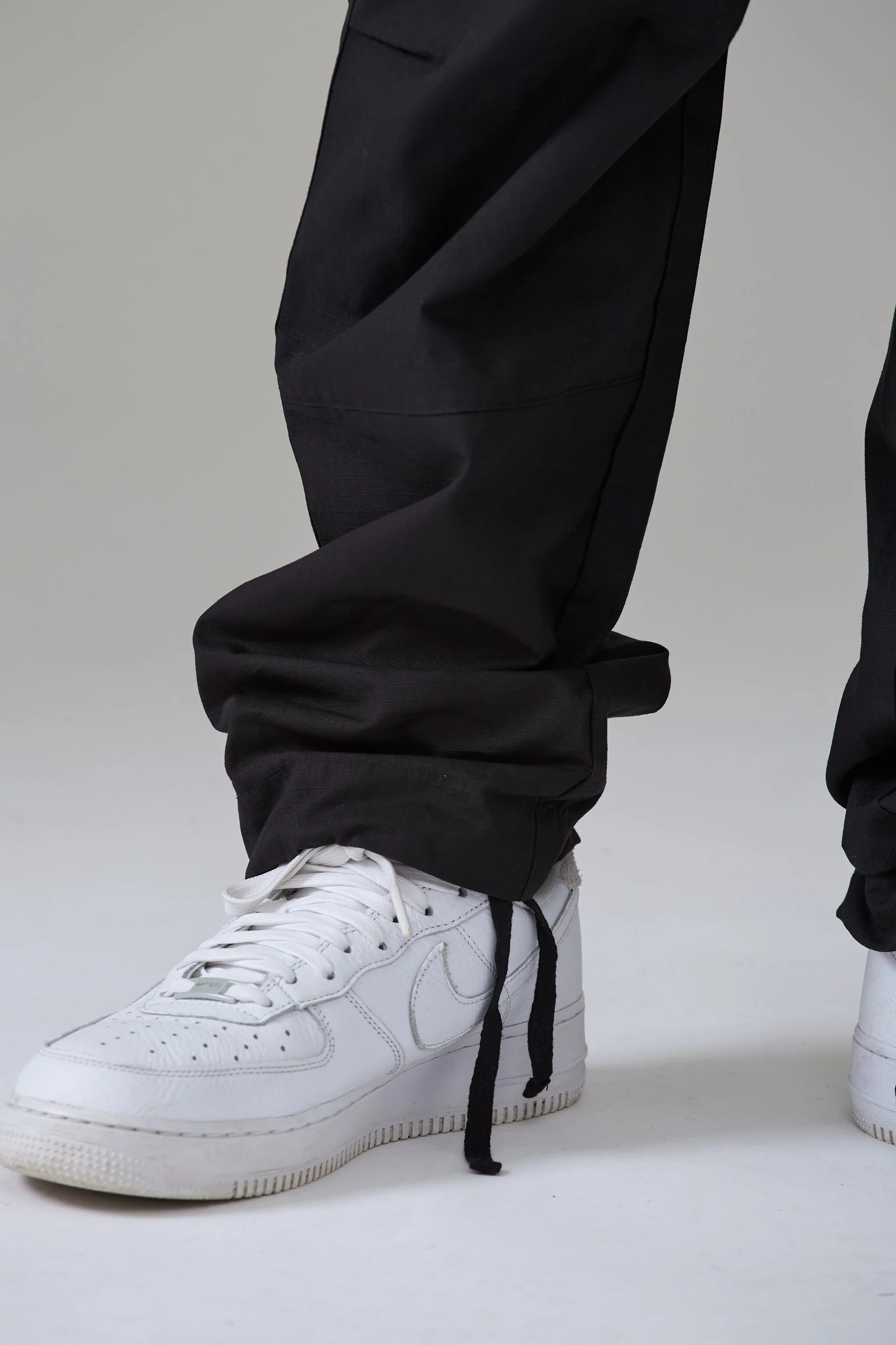 BLACK STRAIGHT LEG RIPSTOP PANTS - Image 7