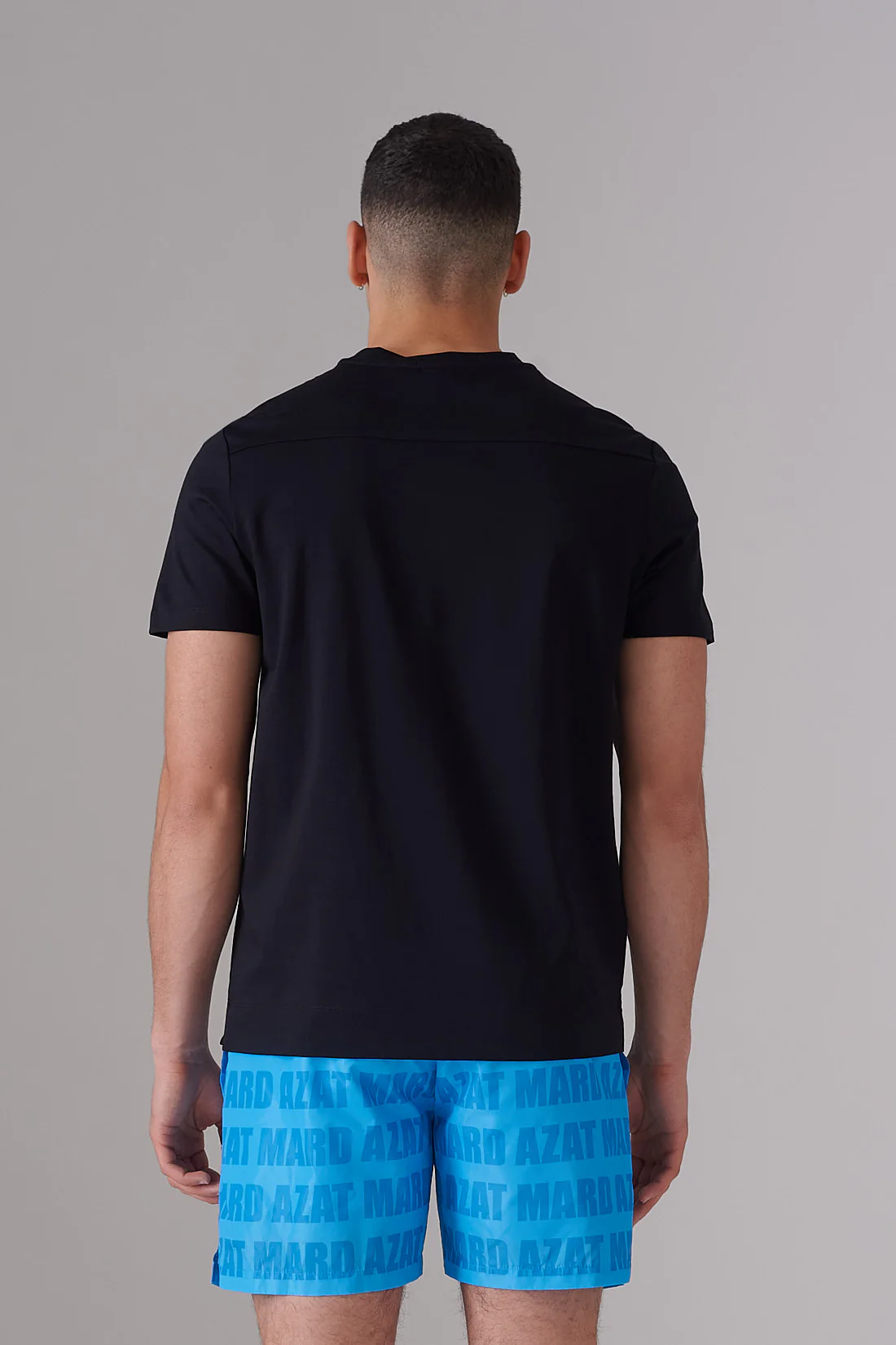 BLACK/BLUE MERCERISED T-SHIRT - Image 3