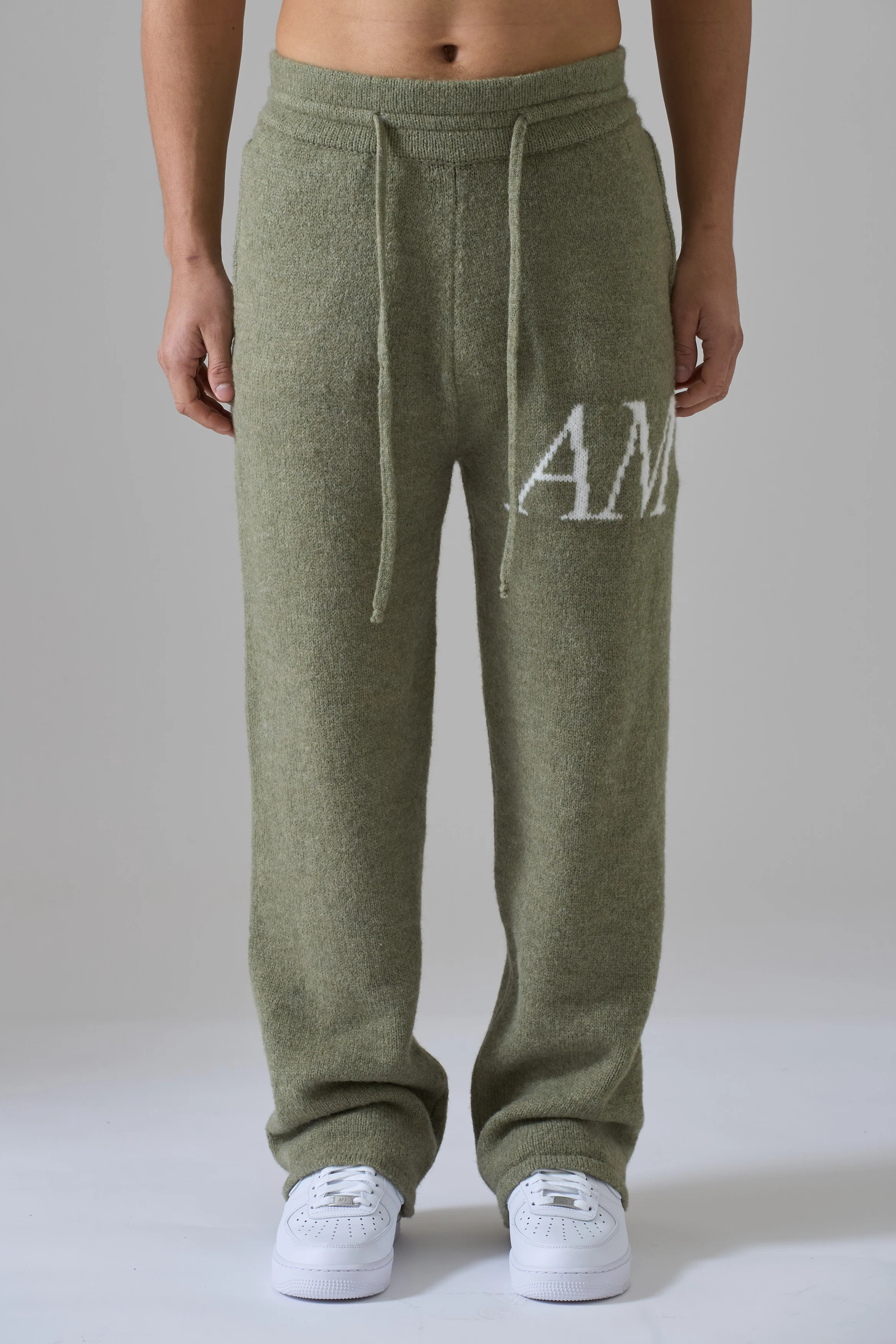 DARK SAGE KNITWEAR PANTS - Image 3