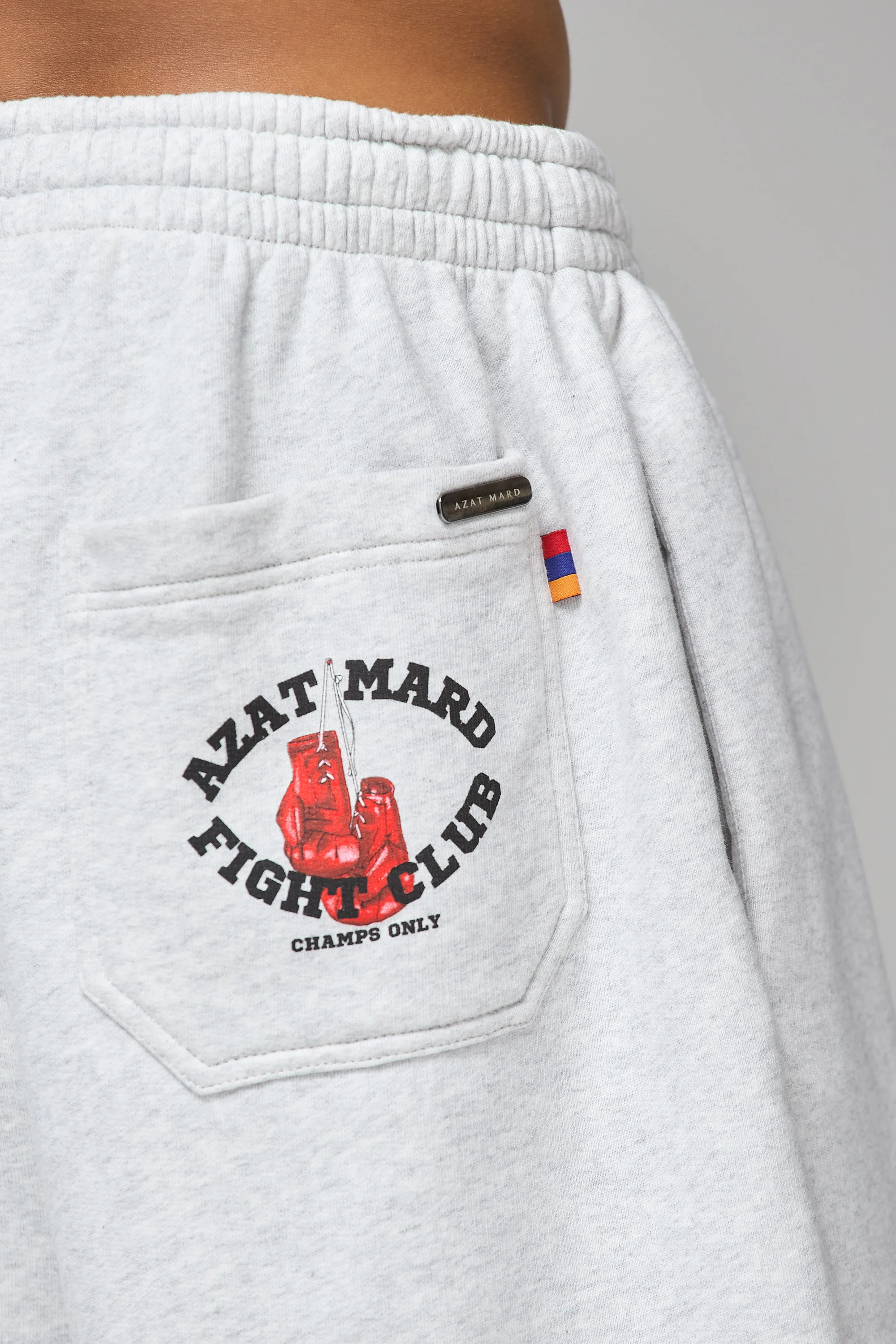 FIGHT CLUB LONG-LENGTH GREY SHORTS - Image 6