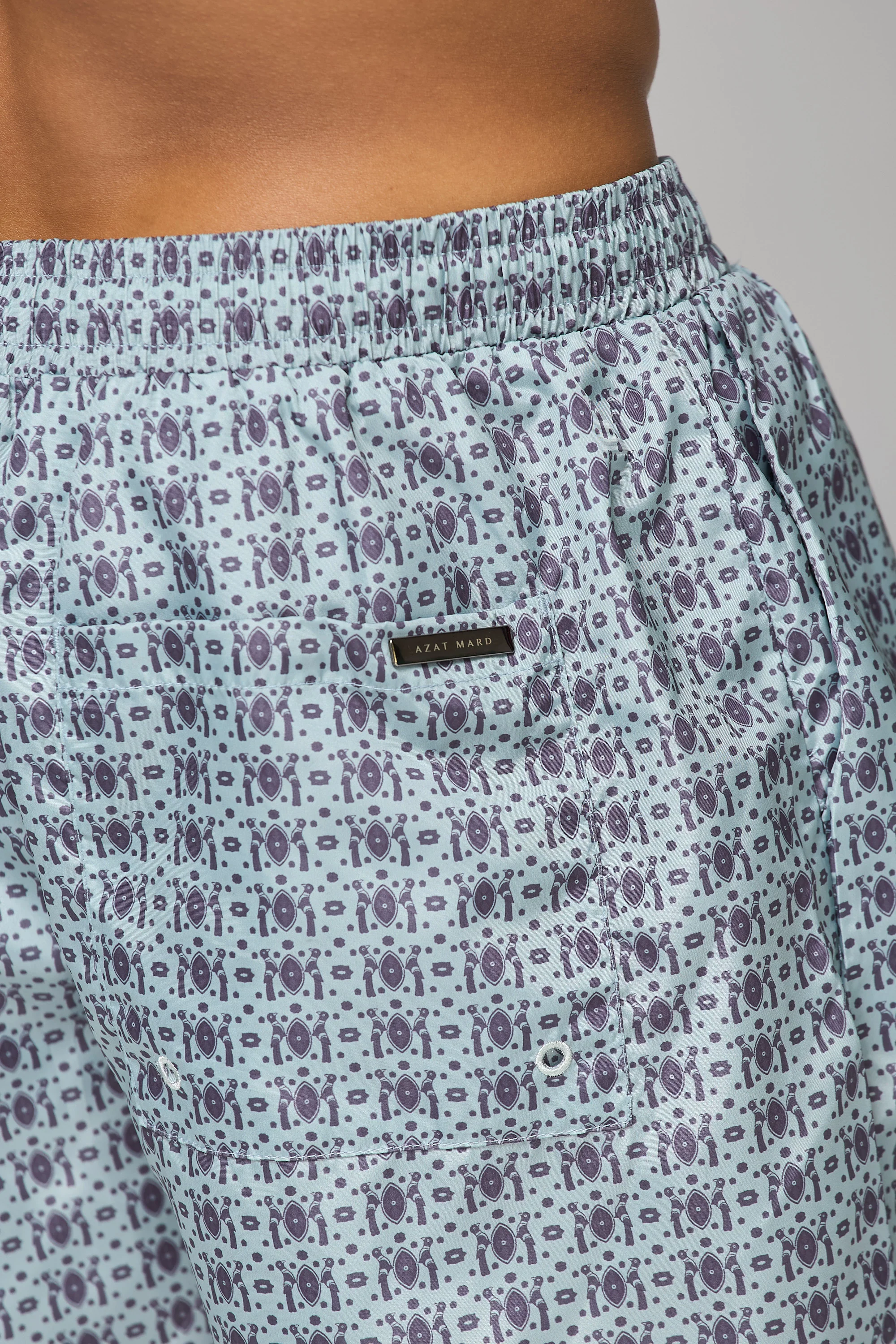 GREY ARMENIAN PATTERN SWIM SHORT - Image 5