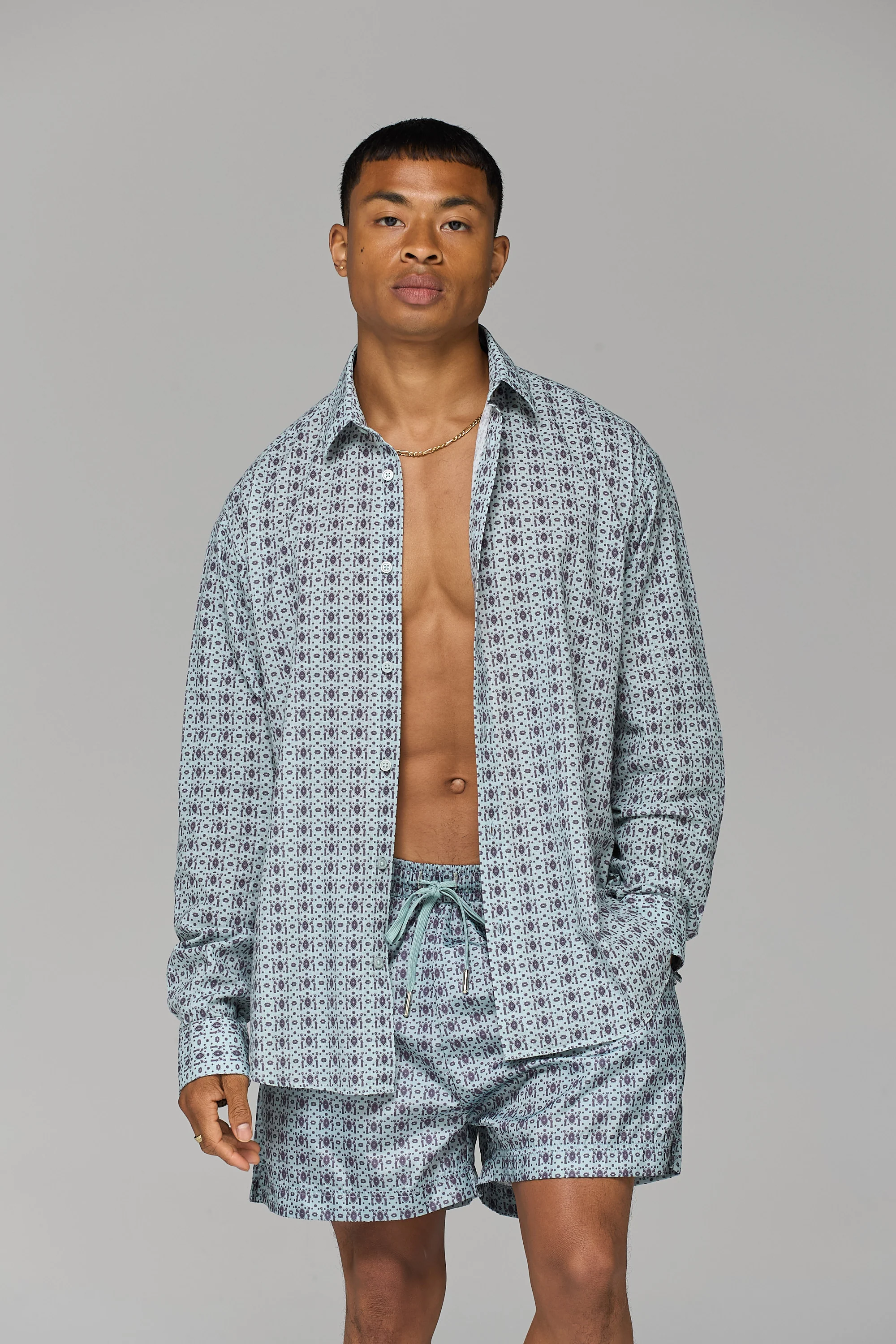 GREY ARMENIAN PATTERN SWIM SHORT - Image 6