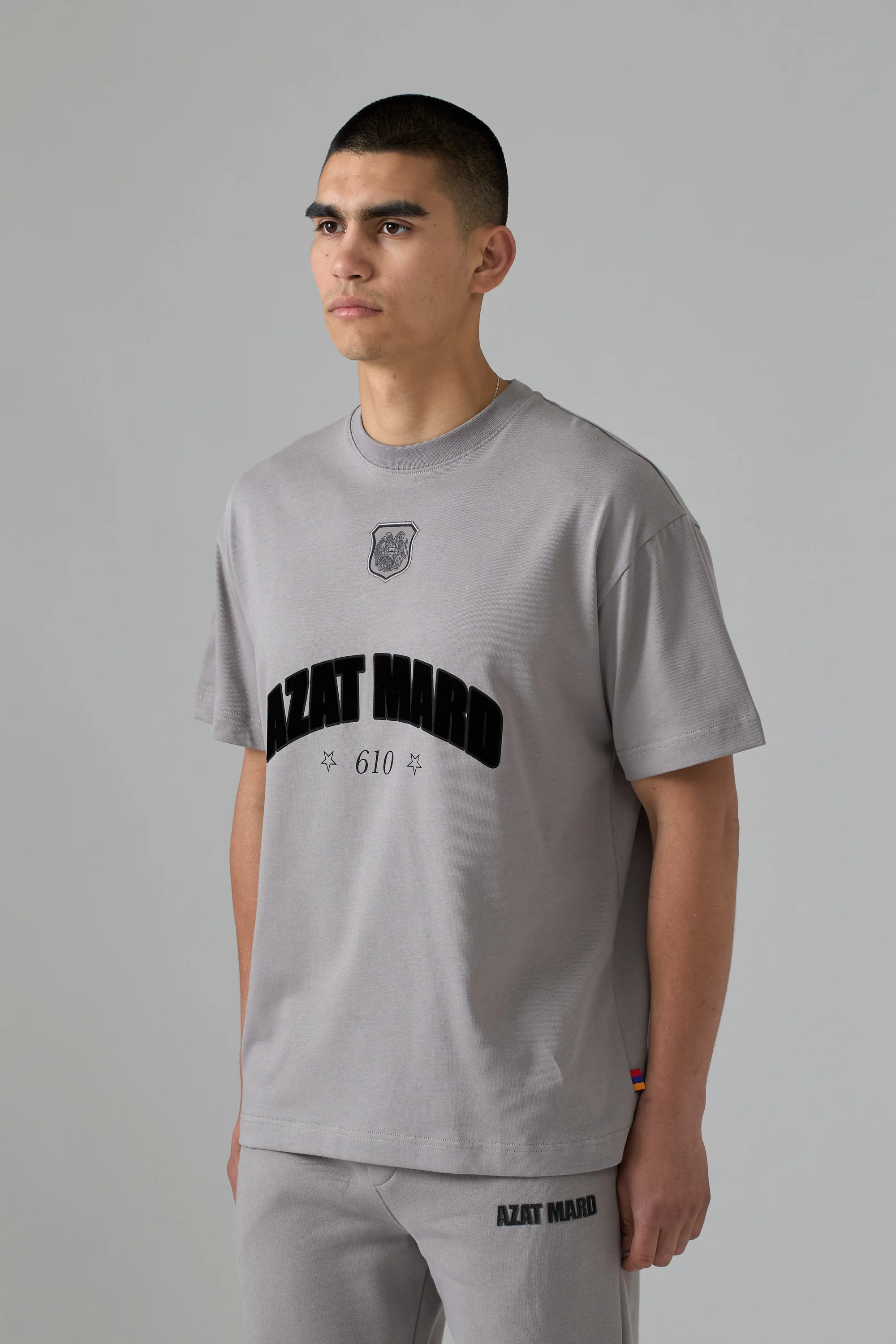GREY FRONT CREST T-SHIRT - Image 4