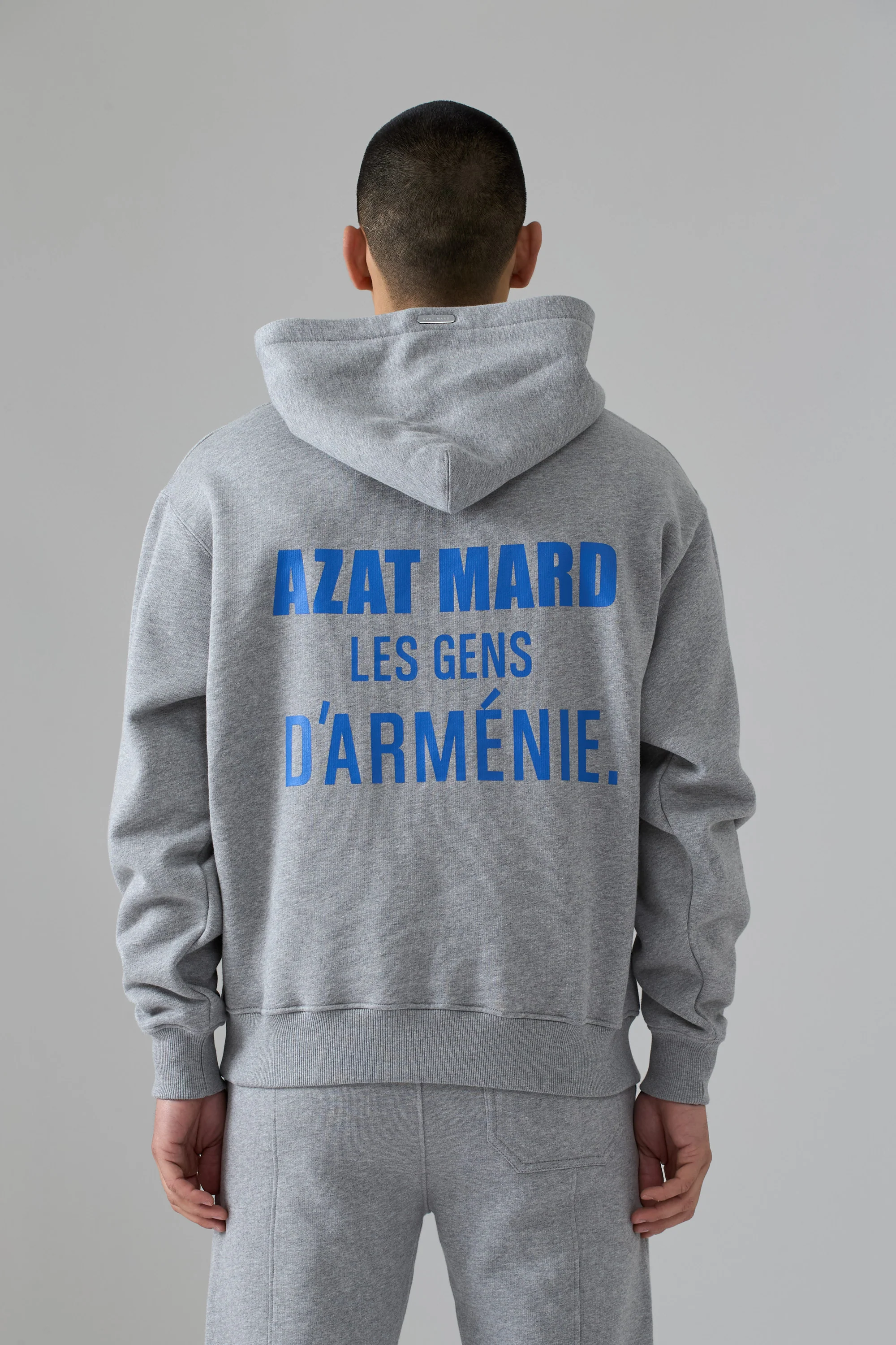 LES GENS HEATHER GREY WITH BLUE HOODIE - Image 3
