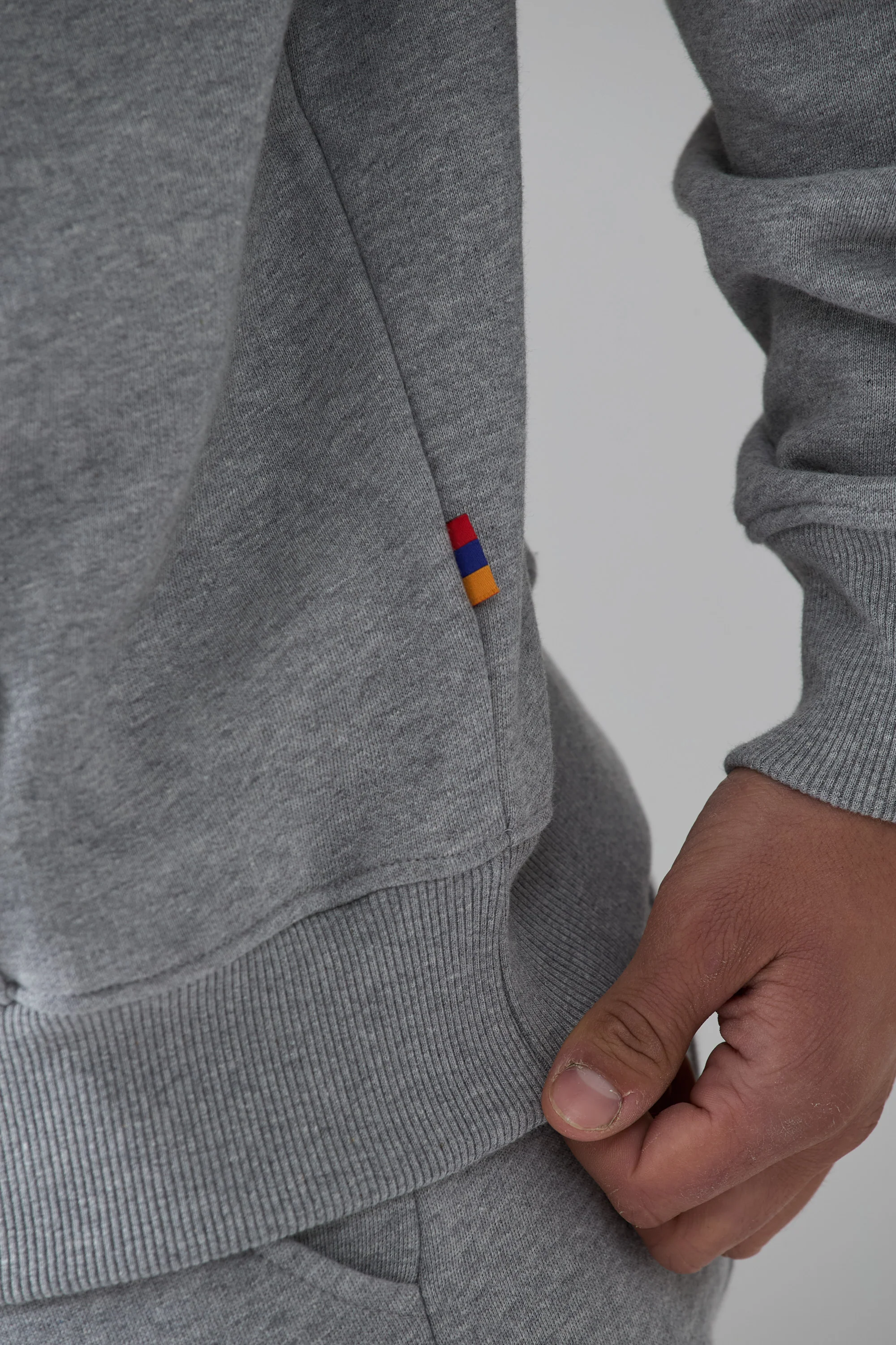 LES GENS HEATHER GREY WITH BLUE HOODIE - Image 6