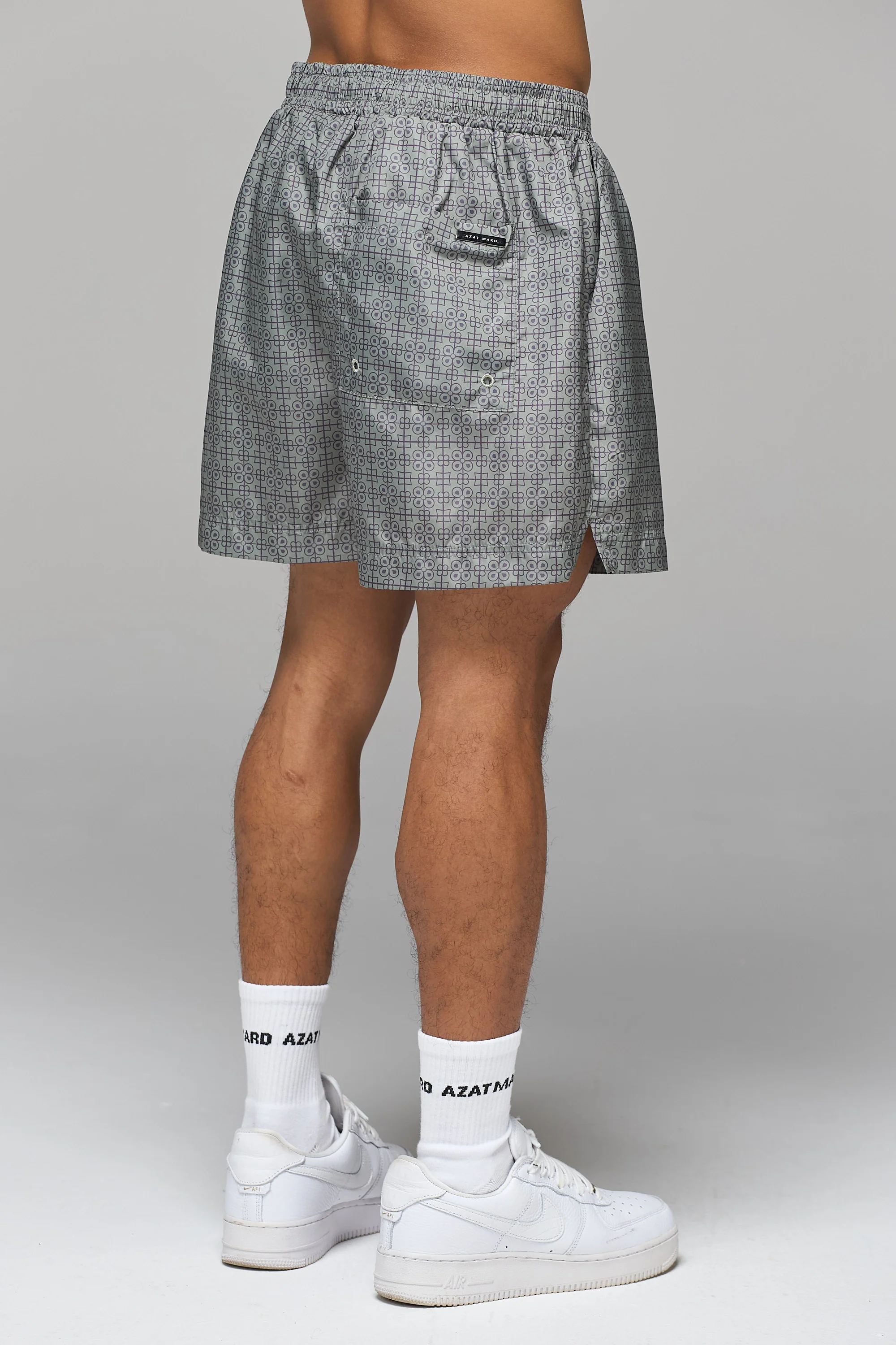 KHAKI ARMENIAN PATTERN SWIM SHORTS - Image 4
