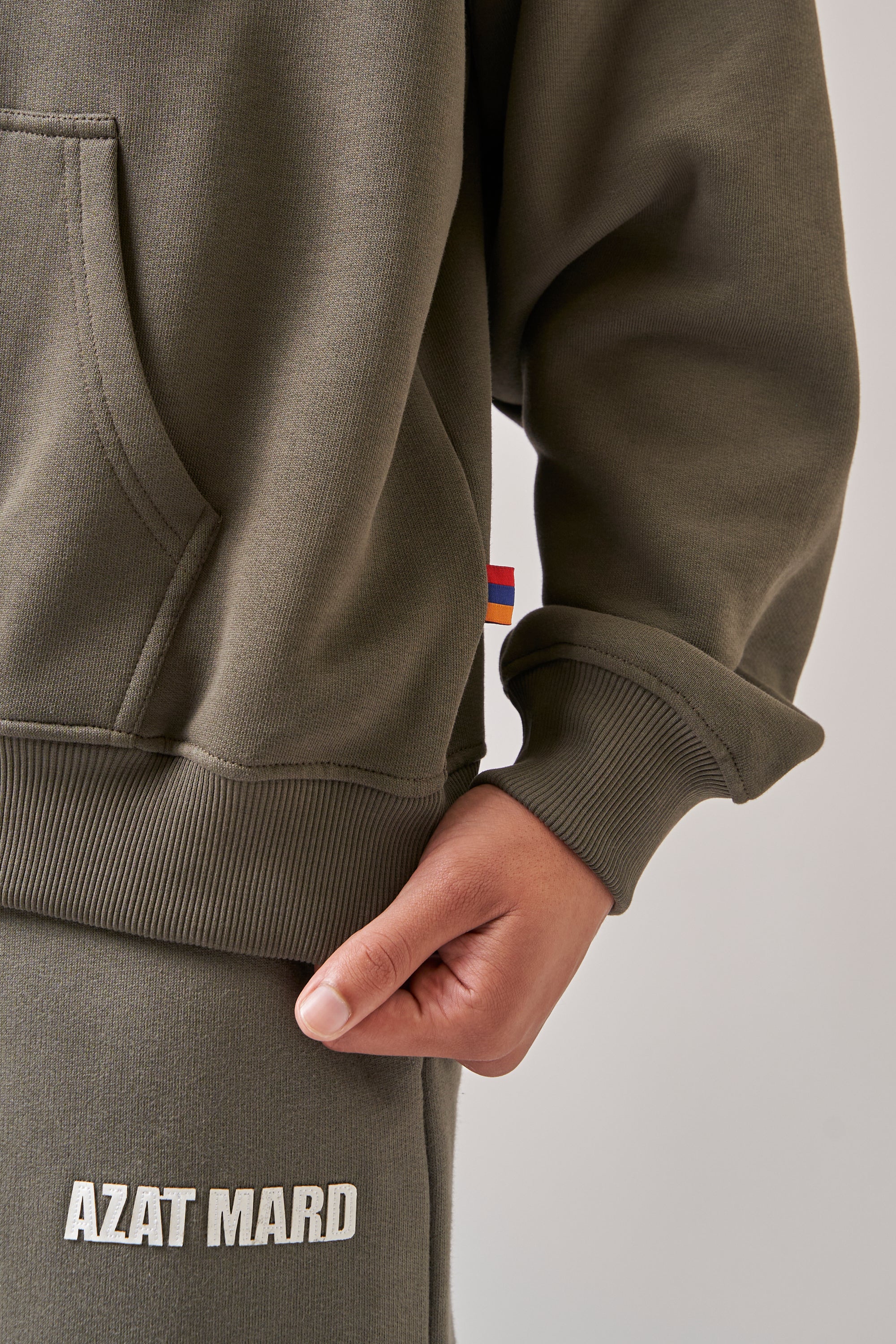 KHAKI/WHITE HOODIE - Image 5
