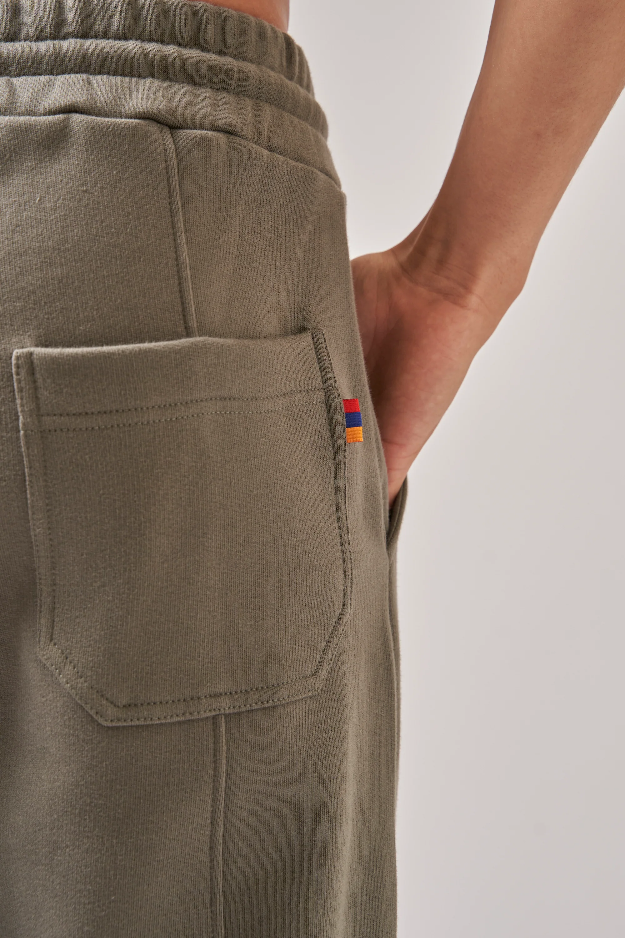 KHAKI/WHITE LOGO JOGGERS - Image 4