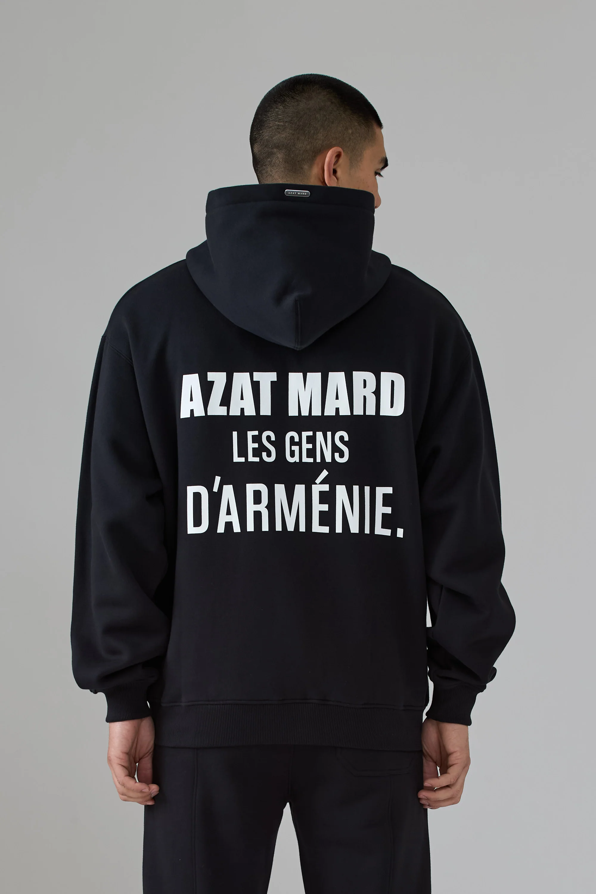 LES GENS BLACK/WHITE ZIPPER HOODIE - Image 3