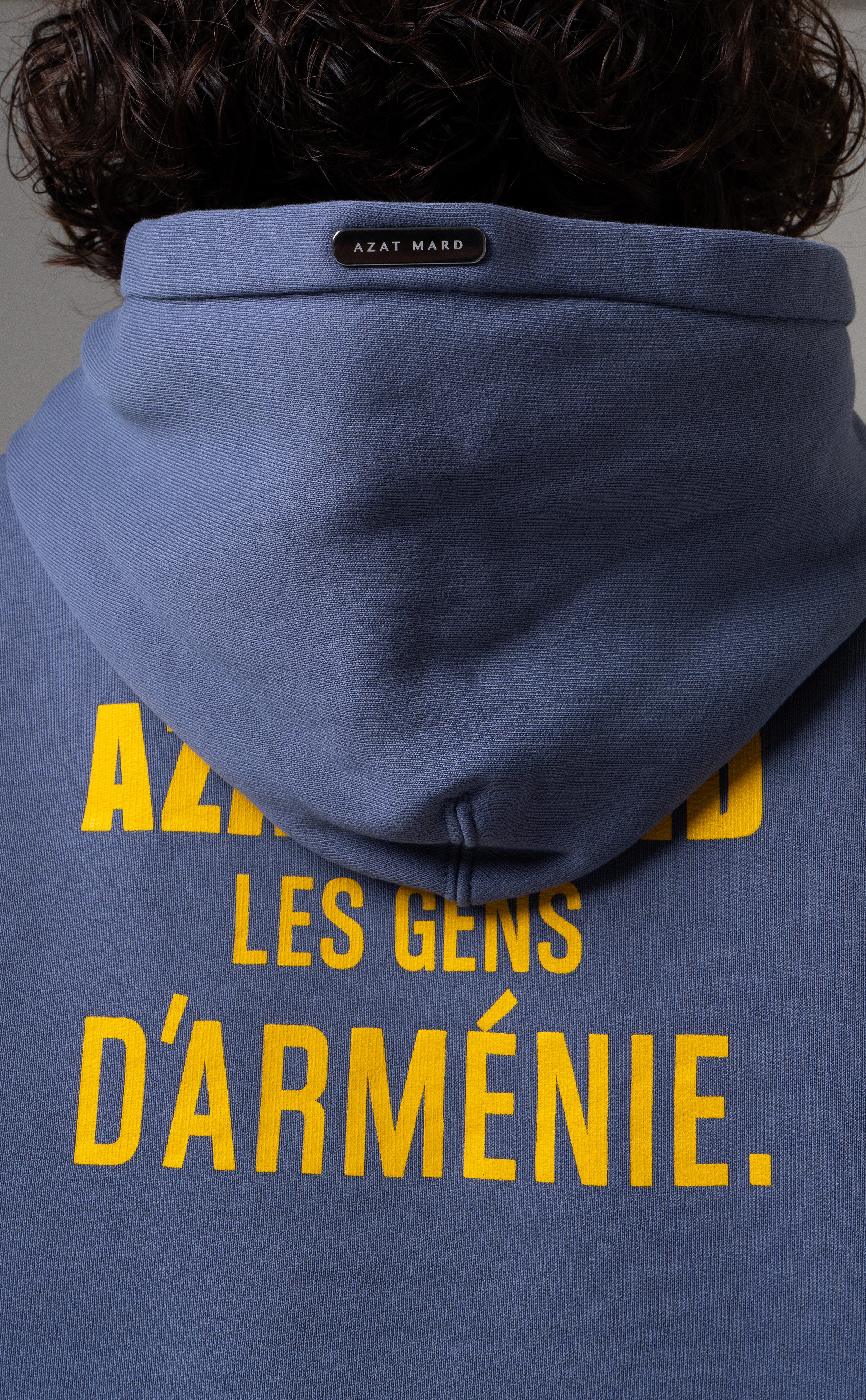 LES GENS WASHED NAVY/YELLOW KIDS HOODIE - Image 4