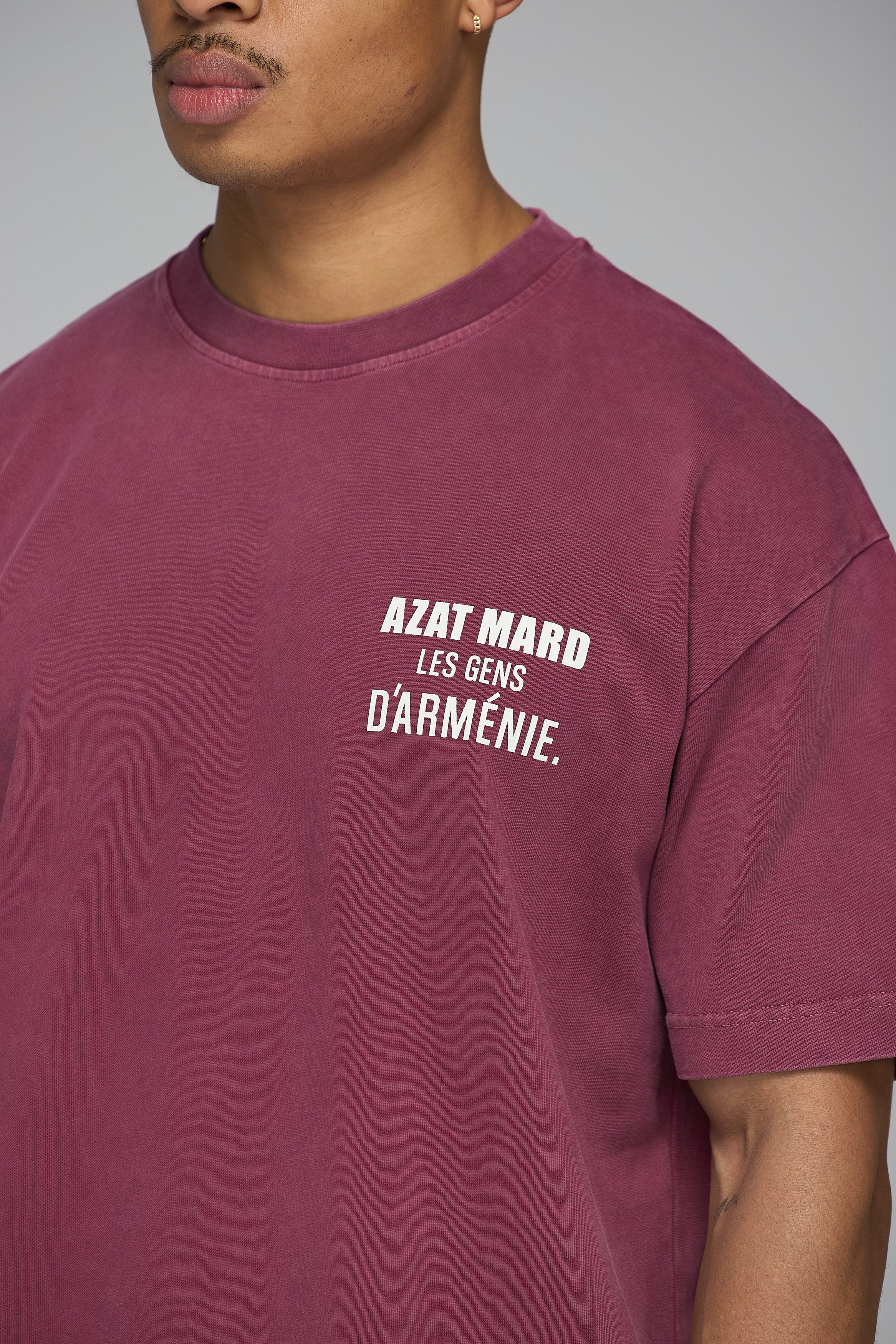 LES GENS WASHED MAROON T-SHIRT - Image 6