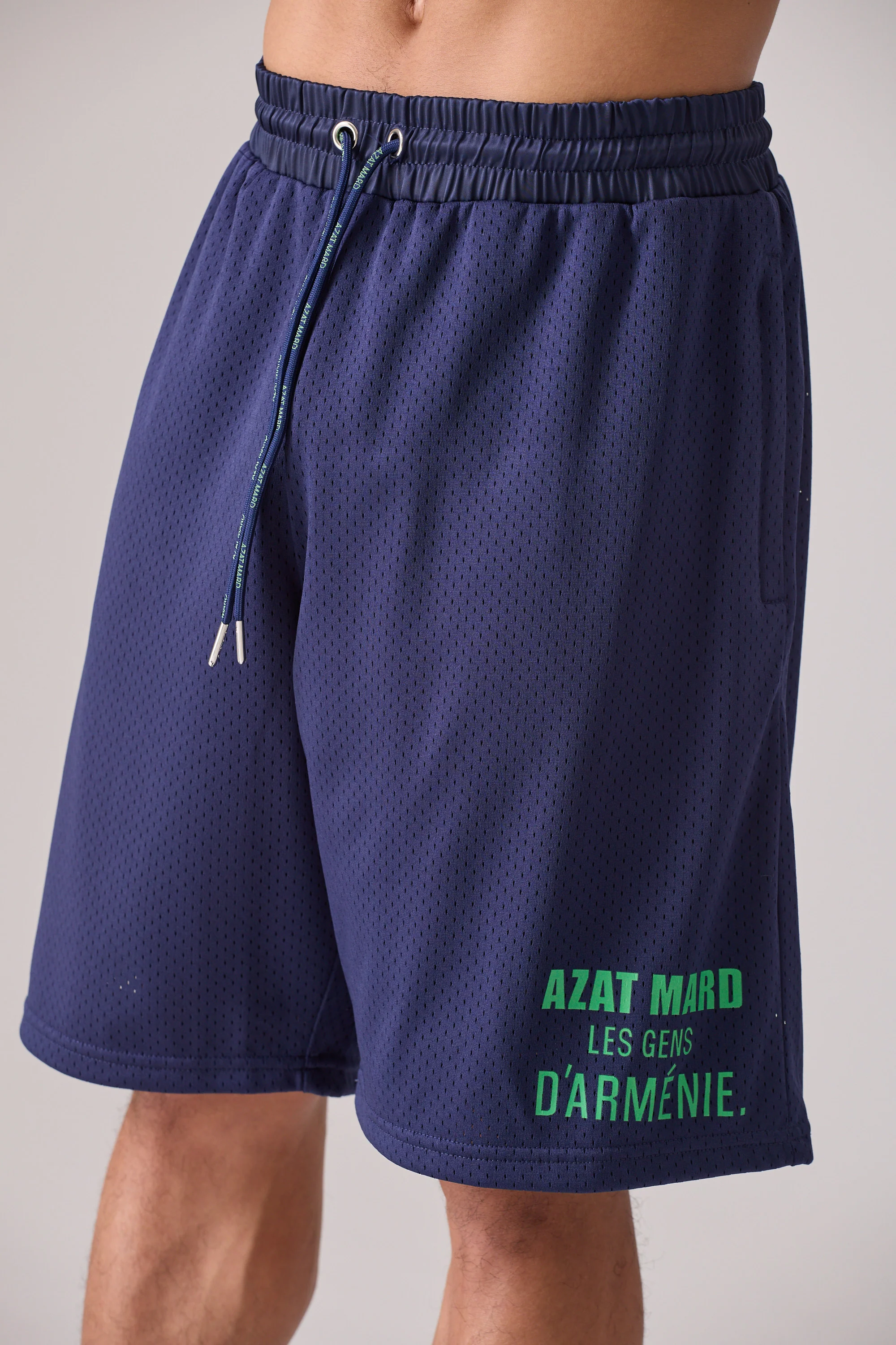 LES GENS NAVY/GREEN MESH SHORTS - Image 4