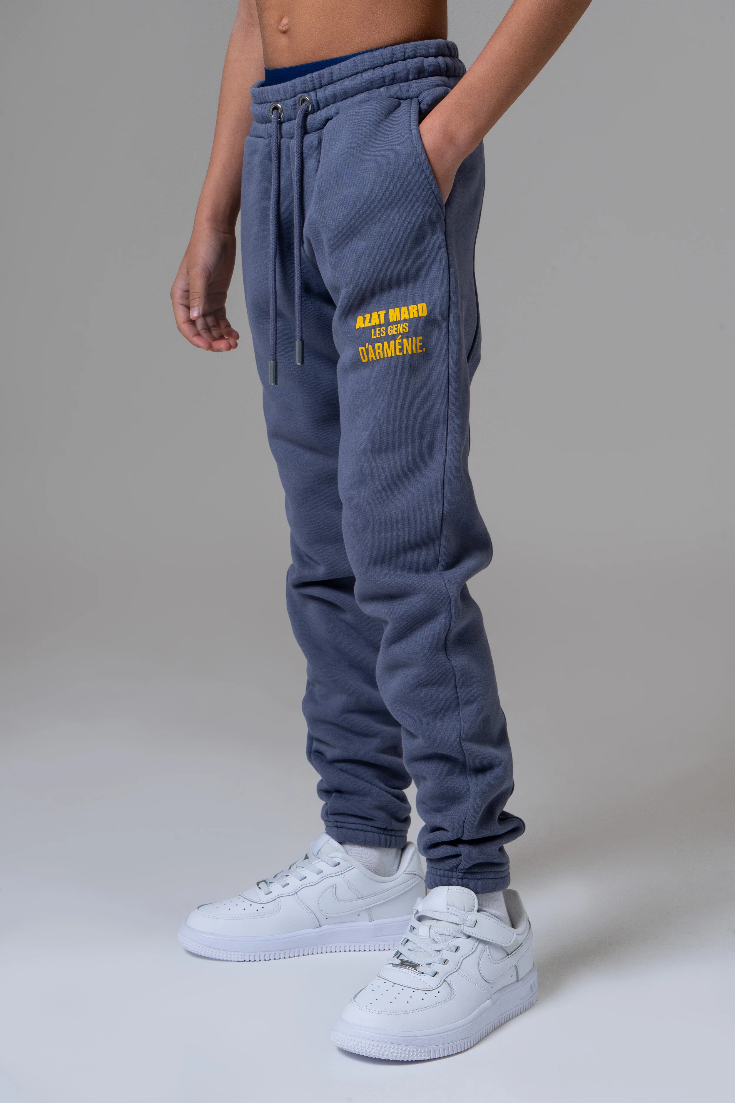 LES GENS WASHED NAVY/YELLOW KIDS JOGGERS - Image 3