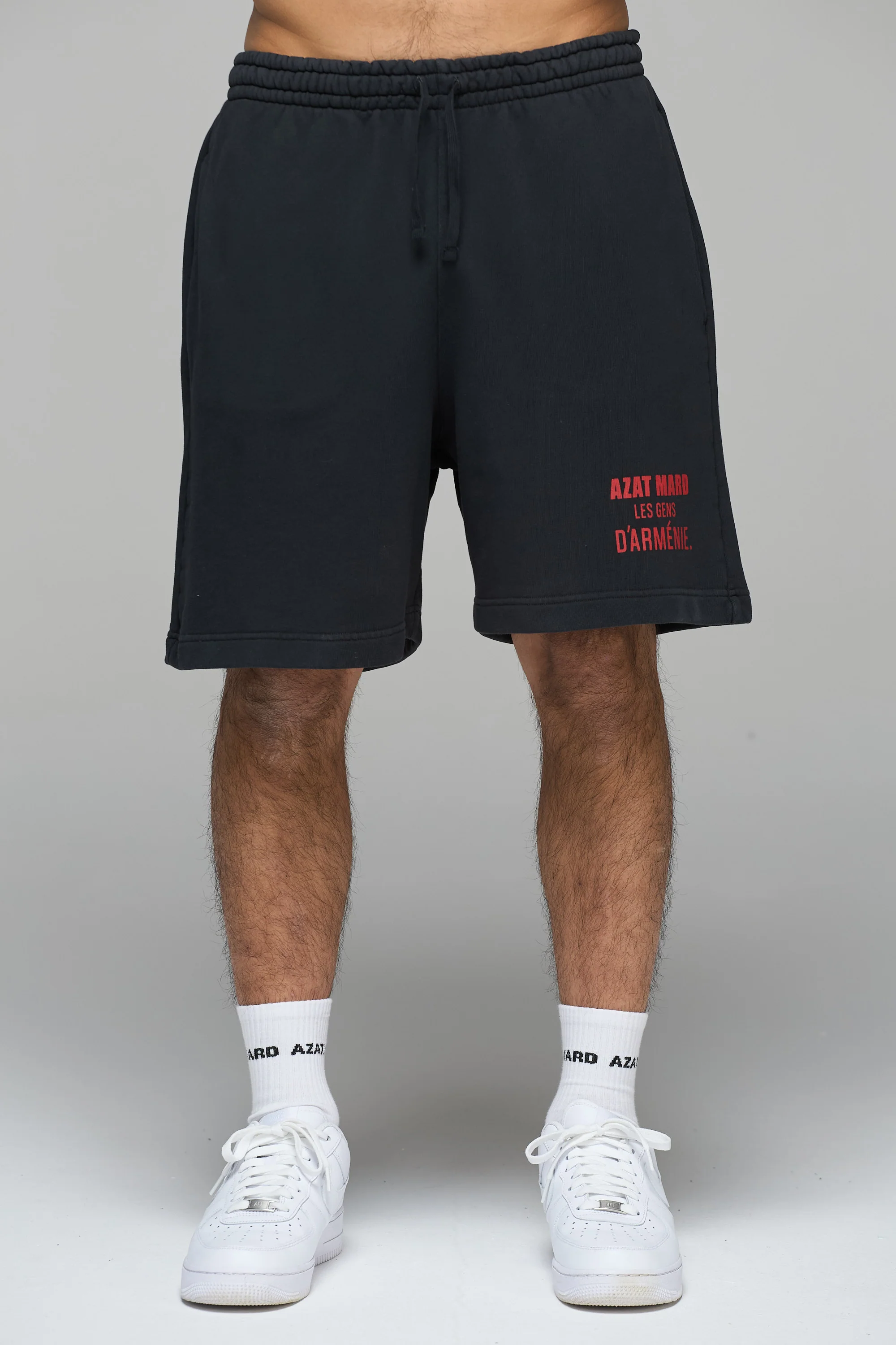 LES GENS WASHED BLACK/RED SHORTS - Image 3