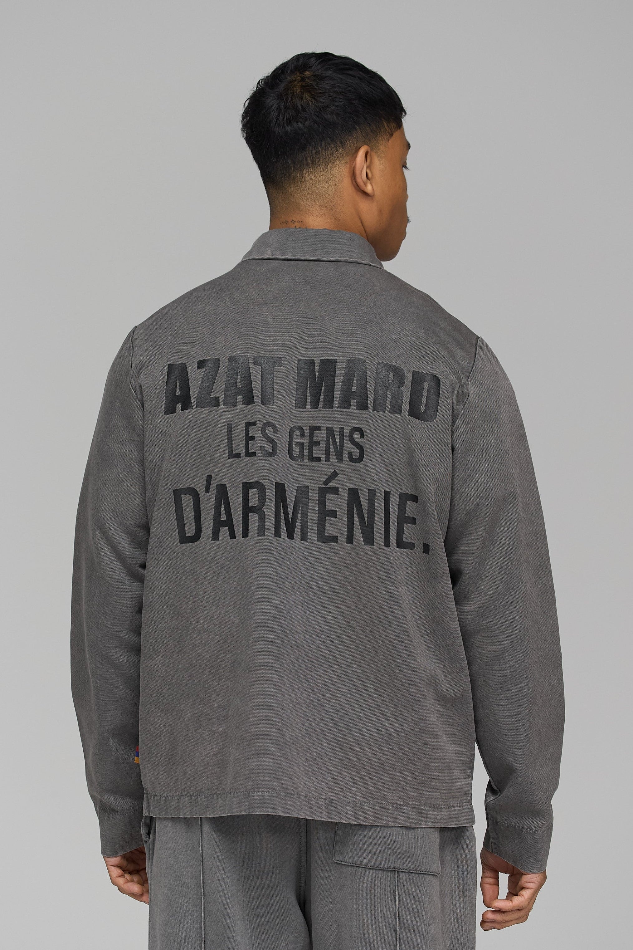 LES GENS WASHED CHARCOAL TWILL JACKET - Image 3