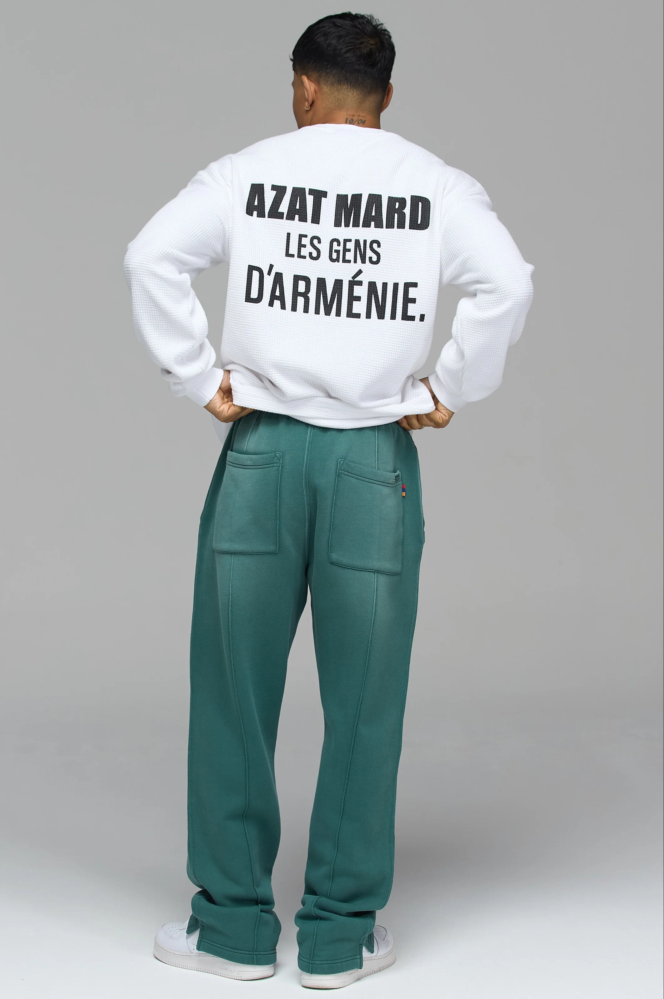 LES GENS WASHED GREEN RELAXED STRAIGHT LEG JOGGERS - Image 6