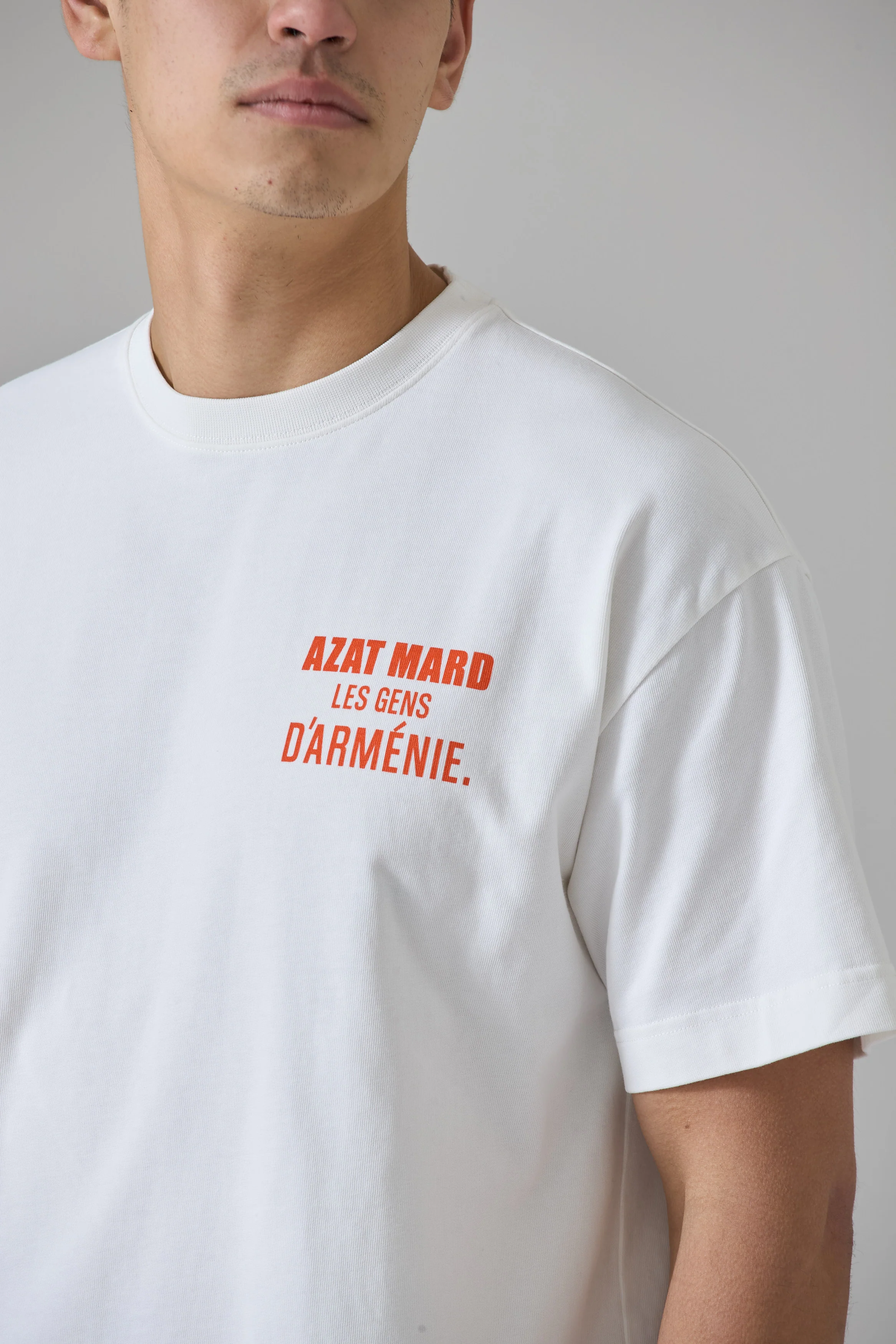 LES GENS OFF WHITE/ORANGE T-SHIRT - Image 3