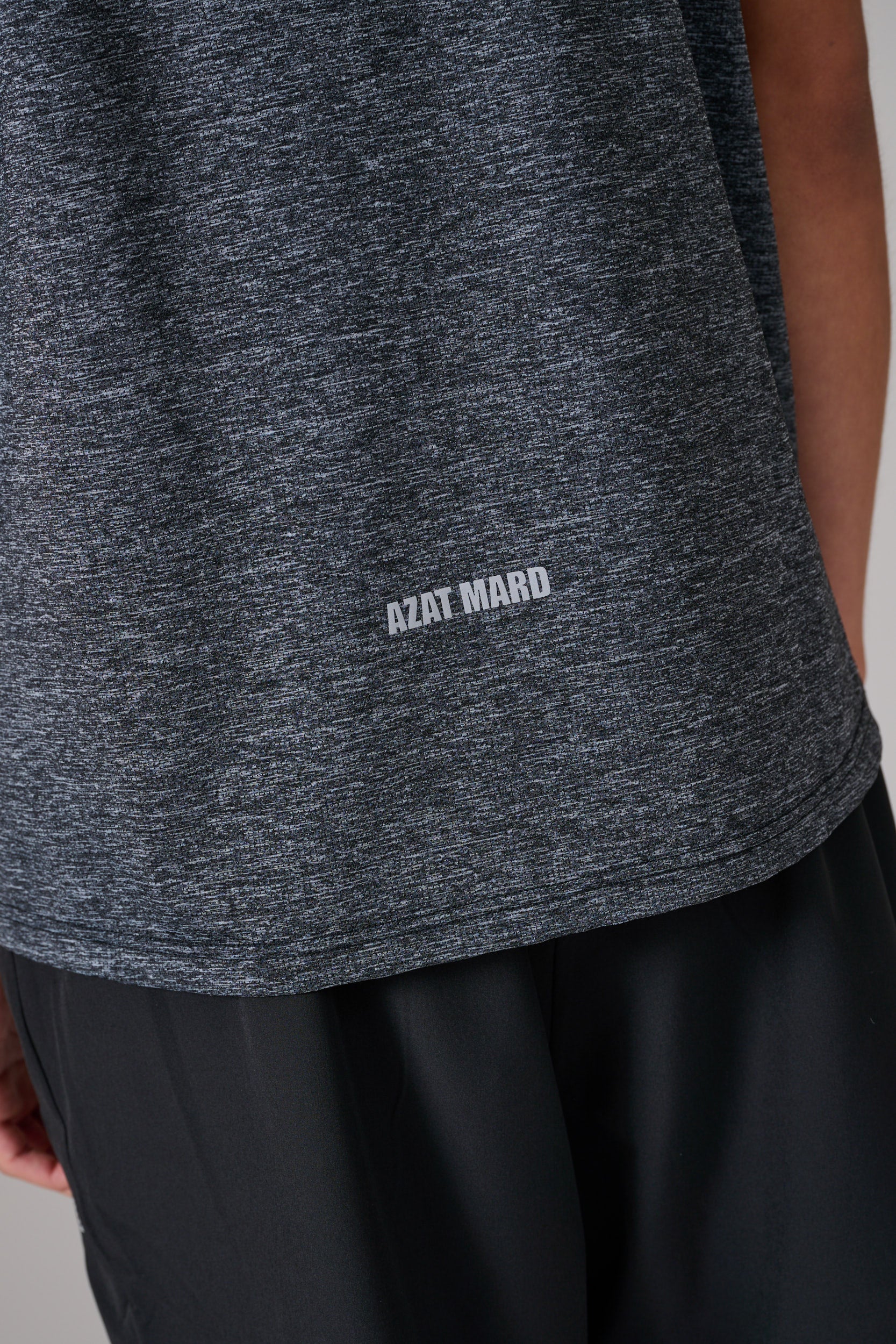 BLACK/GREY MARL ACTIVEWEAR T-SHIRT - Image 4