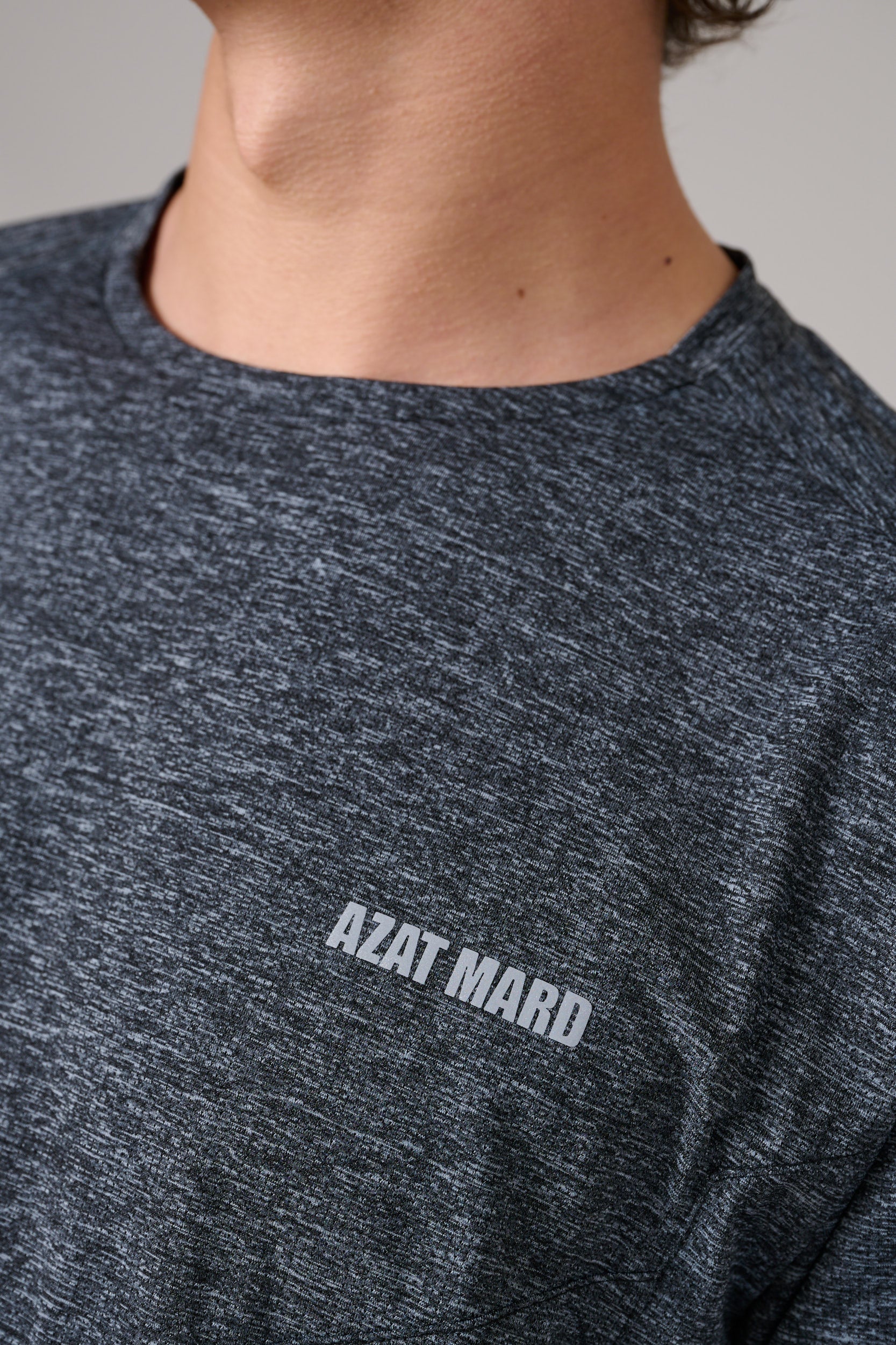 BLACK/GREY MARL ACTIVEWEAR T-SHIRT - Image 6