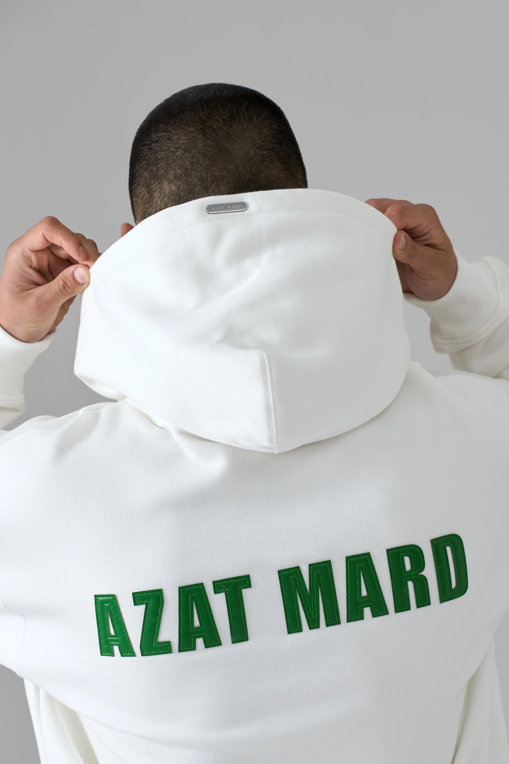 WHITE CORE HOODIE WITH GREEN IMPACT PU - Image 2