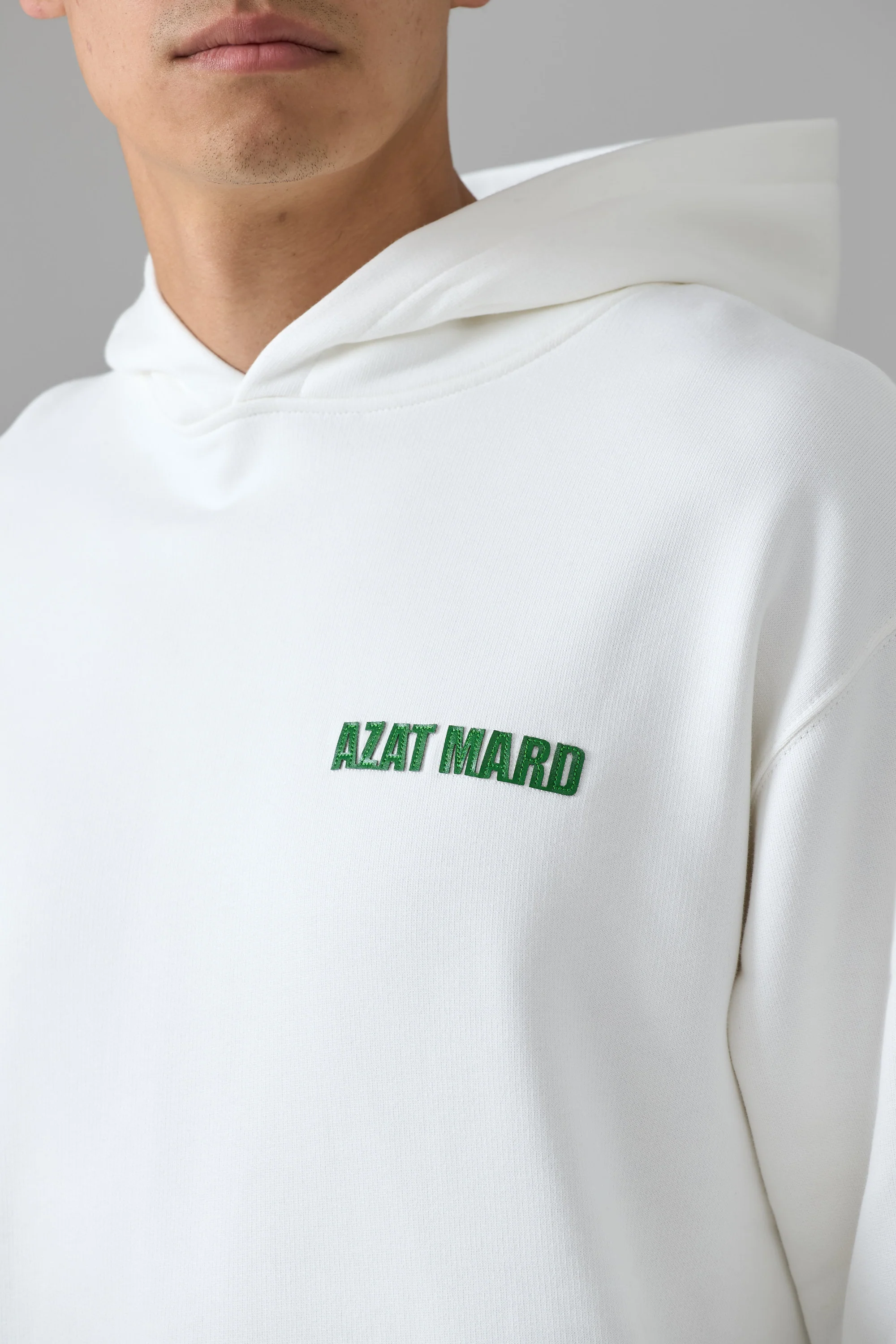 WHITE CORE HOODIE WITH GREEN IMPACT PU - Image 4