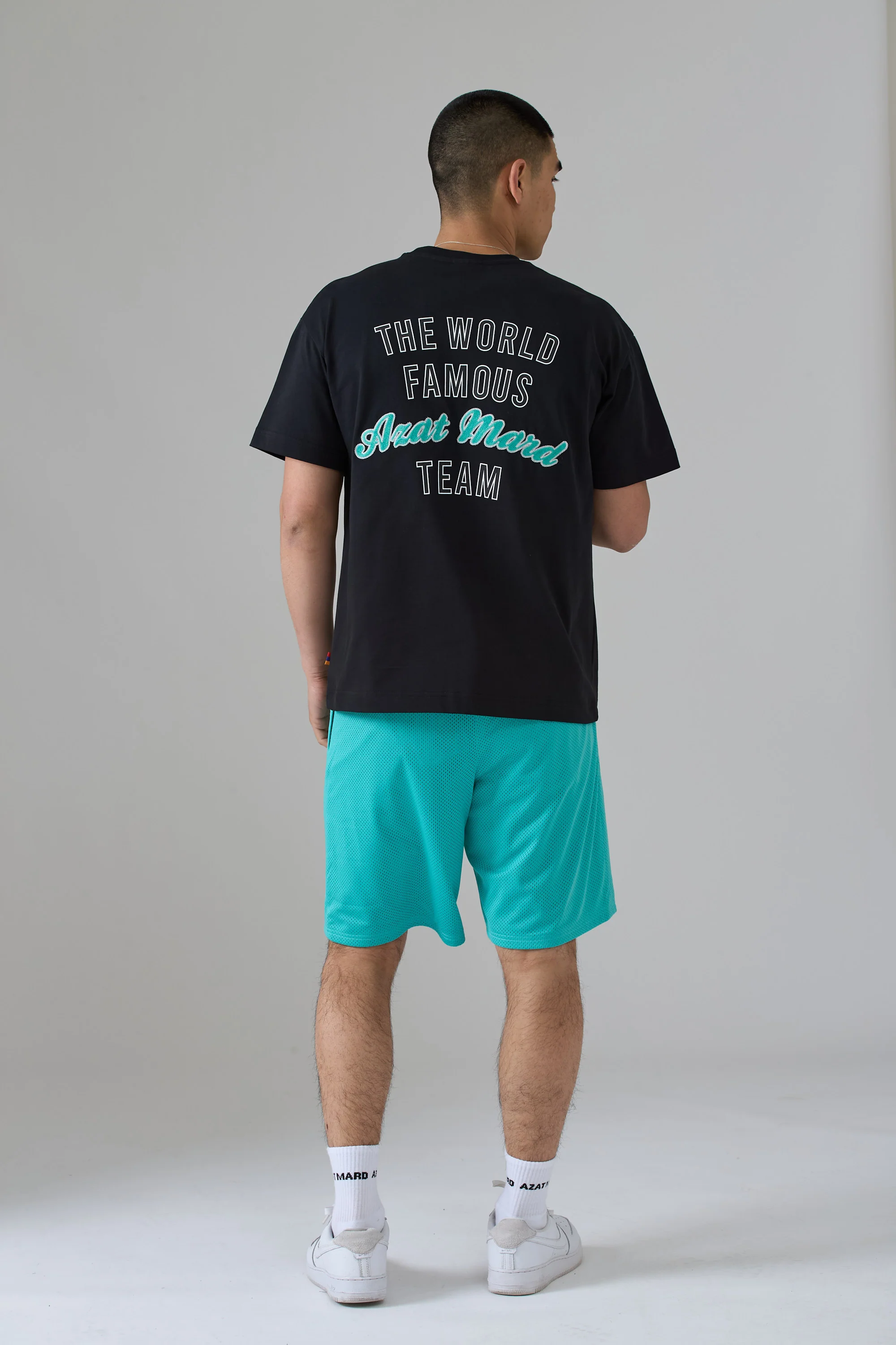 WORLD FAMOUS AZAT MARD TEAM SEA GREEN MESH SHORTS - Image 7